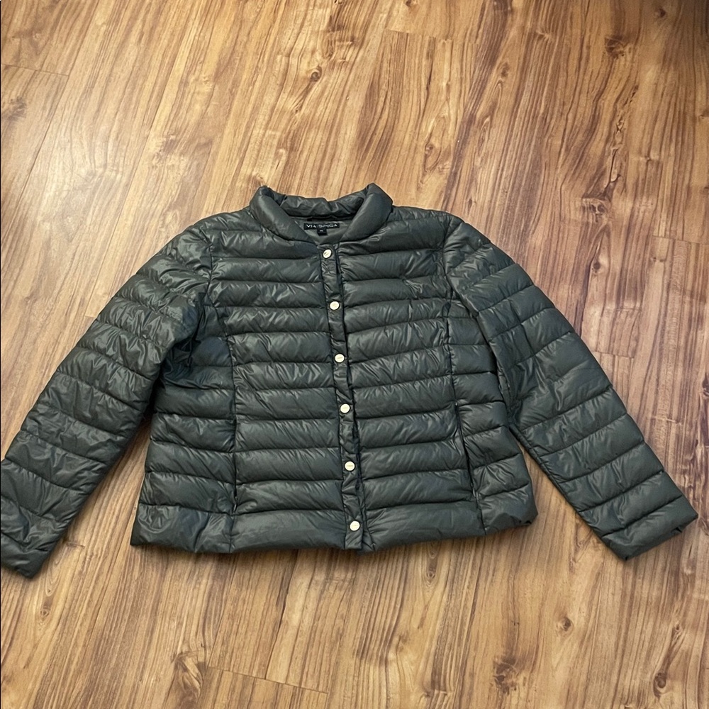 Via Spiga Olive Packable Puffer Jacket